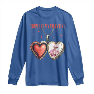 Funny Trump Is My Valentine Long Sleeve Shirt Valentine's Day Pink Trump Heart Necklace TS11 Royal Blue Print Your Wear