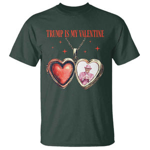 Funny Trump Is My Valentine T Shirt Valentine's Day Pink Trump Heart Necklace TS11 Dark Forest Green Print Your Wear