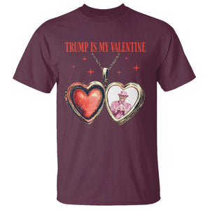 Funny Trump Is My Valentine T Shirt Valentine's Day Pink Trump Heart Necklace TS11 Maroon Print Your Wear