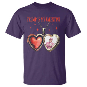 Funny Trump Is My Valentine T Shirt Valentine's Day Pink Trump Heart Necklace TS11 Purple Print Your Wear