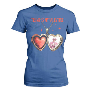 Funny Trump Is My Valentine T Shirt For Women Valentine's Day Pink Trump Heart Necklace TS11 Royal Blue Print Your Wear