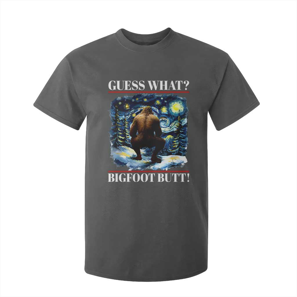 Funny Bigfoot Guess What T Shirt For Kid Butt Sasquatch Starry Night TS11 Dark Heather Print Your Wear