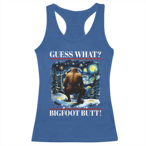 Funny Bigfoot Guess What Racerback Tank Top Butt Sasquatch Starry Night TS11 Royal Blue Print Your Wear