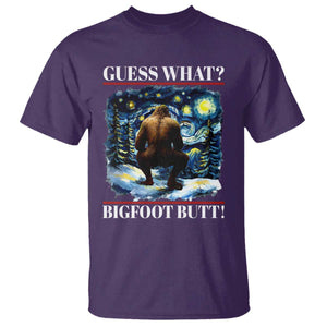 Funny Bigfoot Guess What T Shirt Butt Sasquatch Starry Night TS11 Purple Print Your Wear