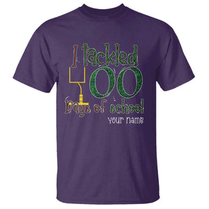 Personalized 100TH Day Of School Football T Shirt Custom Text I Tackled 100 Days Of School TS11 Purple Print Your Wear