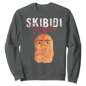 Funny Skibidi Toilet Rizzler Sweatshirt Brainrot Memes Rizz TS11 Dark Heather Print Your Wear
