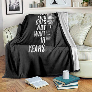 Funny The Lion Does Not Wait 18 Years Throw Blanket Lion Meme Gen Z Alpha TS11 Print Your Wear
