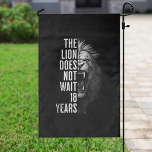 Funny The Lion Does Not Wait 18 Years Garden Flag Lion Meme Gen Z Alpha TS11 Print Your Wear