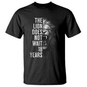 Funny The Lion Does Not Wait 18 Years T Shirt Lion Meme Gen Z Alpha TS11 Black Print Your Wear