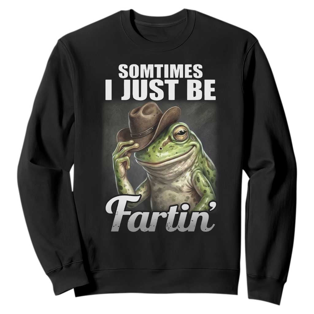 Funny Sometimes I Just Be Fartin Cowboy Frog Sweatshirt TS11 Black Print Your Wear