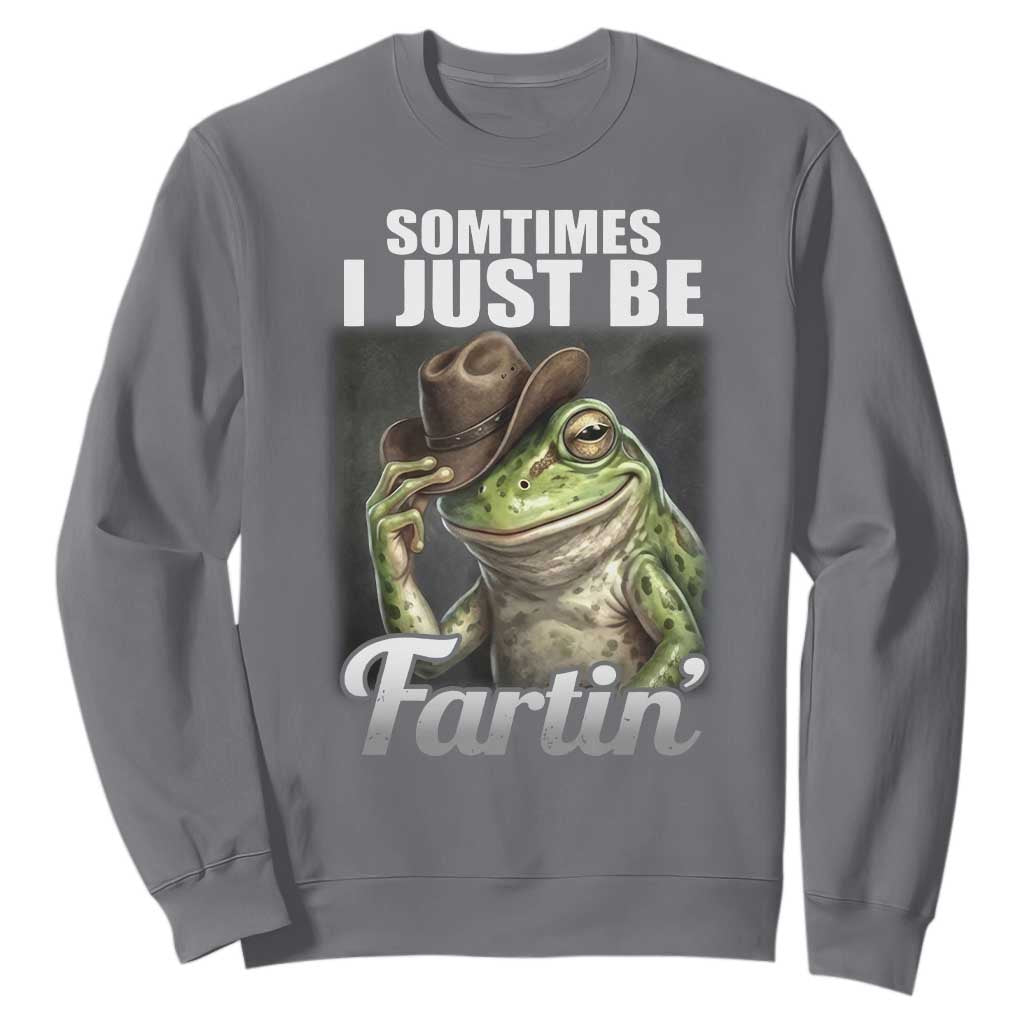 Funny Sometimes I Just Be Fartin Cowboy Frog Sweatshirt TS11 Charcoal Print Your Wear