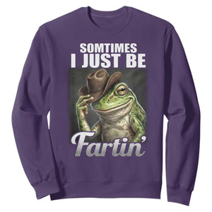 Funny Sometimes I Just Be Fartin Cowboy Frog Sweatshirt TS11 Purple Print Your Wear