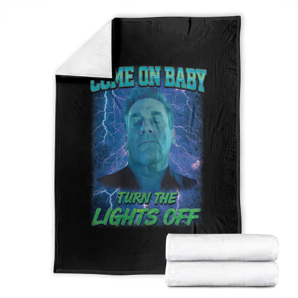 Funny Come On Baby Turn The Lights Off Throw Blanket Dance Club Meme TS11 Black Print Your Wear