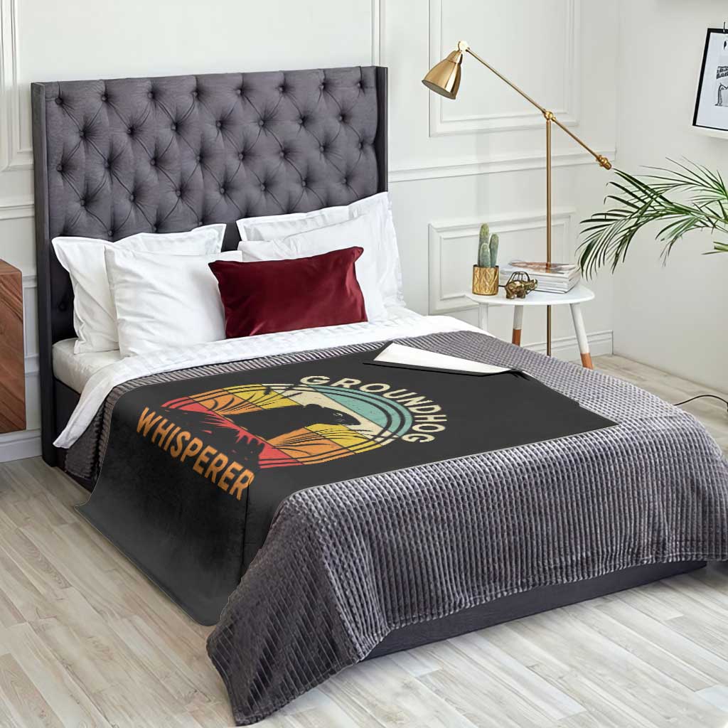 Funny Groundhog Whisperer Throw Blanket Retro Vintage Woodchuck Lover TS11 Print Your Wear