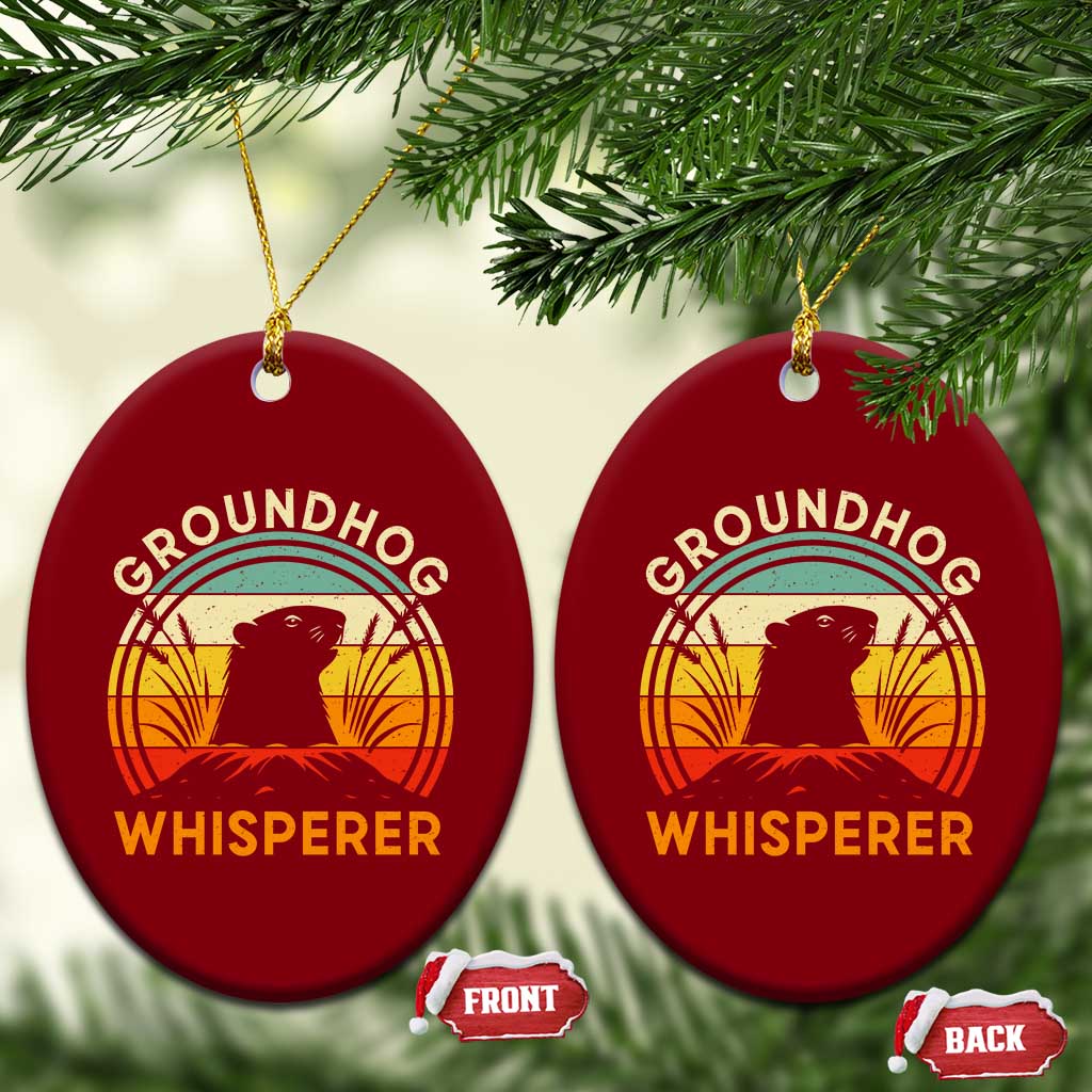 Funny Groundhog Whisperer Ceramic Ornament Retro Vintage Woodchuck Lover TS11 Print Your Wear