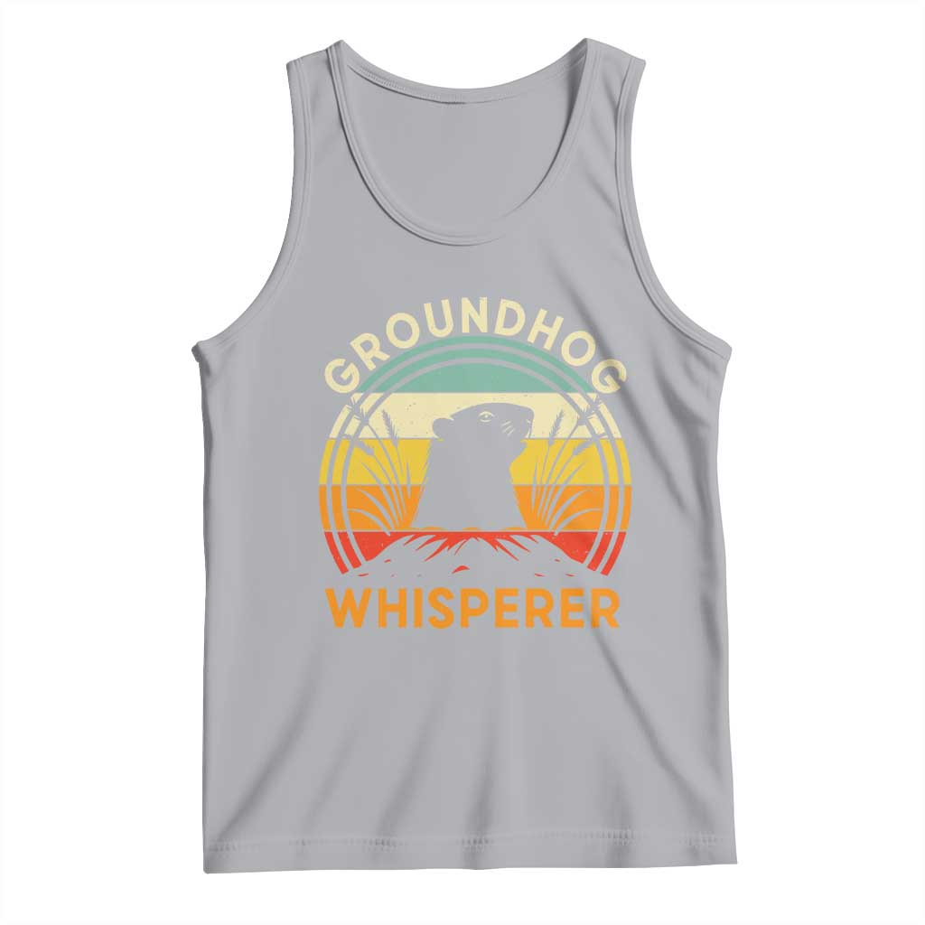 Funny Groundhog Whisperer Tank Top Retro Vintage Woodchuck Lover TS11 Athletic Heather Print Your Wear
