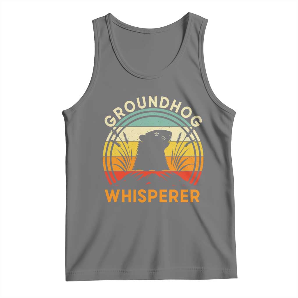 Funny Groundhog Whisperer Tank Top Retro Vintage Woodchuck Lover TS11 Black Heather Print Your Wear