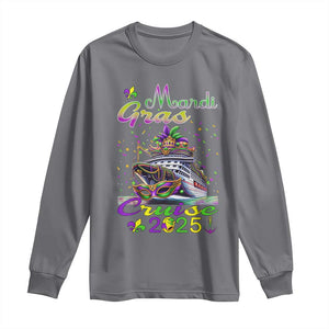 Funny Mardi Gras Cruise 2025 Long Sleeve Shirt Trip New Orleans Family Matching TS11 Charcoal Print Your Wear