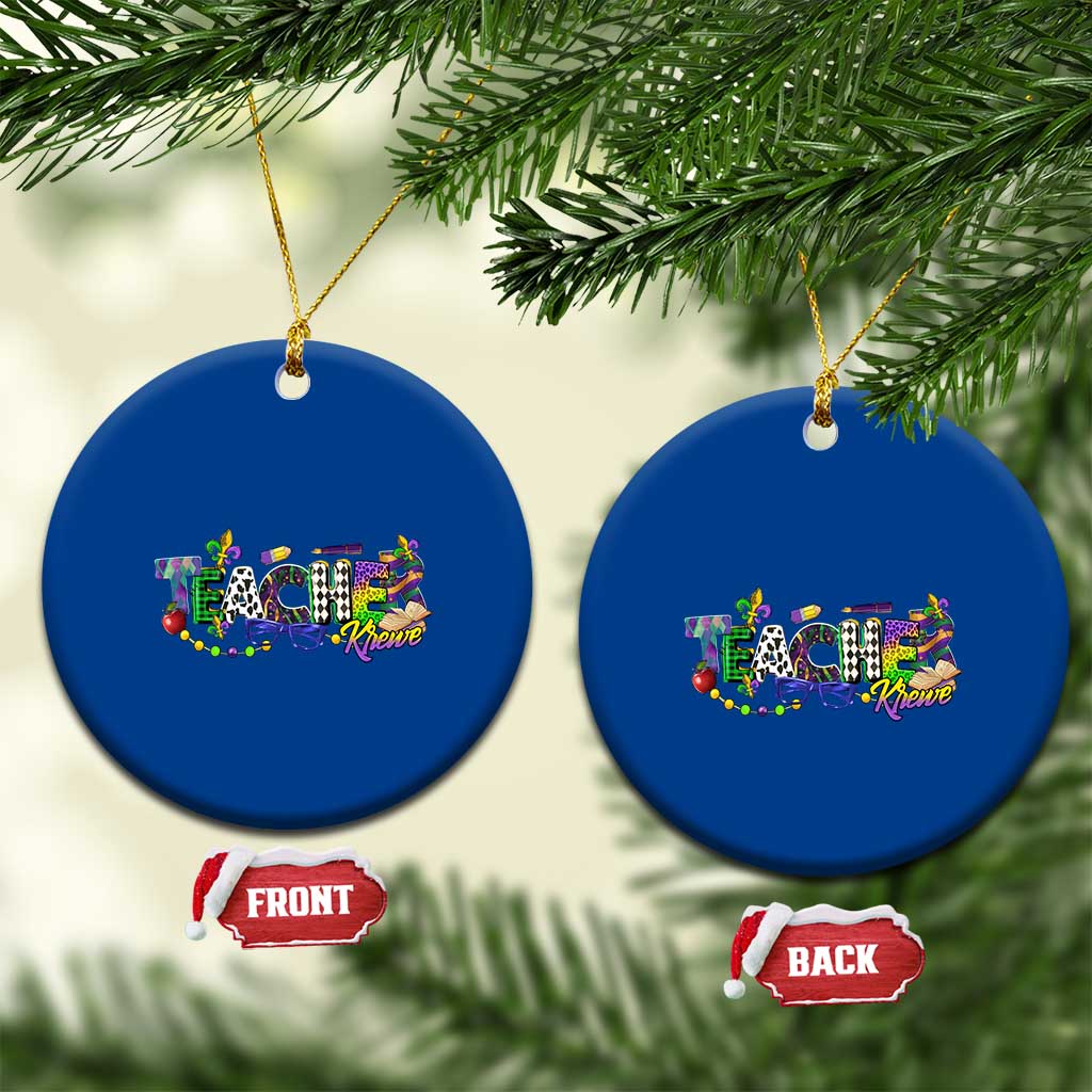 Funny Mardi Gras Teacher Krewe Ceramic Ornament Parade Carnival School Beads TS11 1pc Blue Print Your Wear