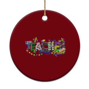 Funny Mardi Gras Teacher Krewe Ceramic Ornament Parade Carnival School Beads TS11 1pc Red Print Your Wear