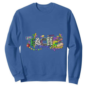 Funny Mardi Gras Teacher Krewe Sweatshirt Parade Carnival School Beads TS11 Royal Blue Print Your Wear