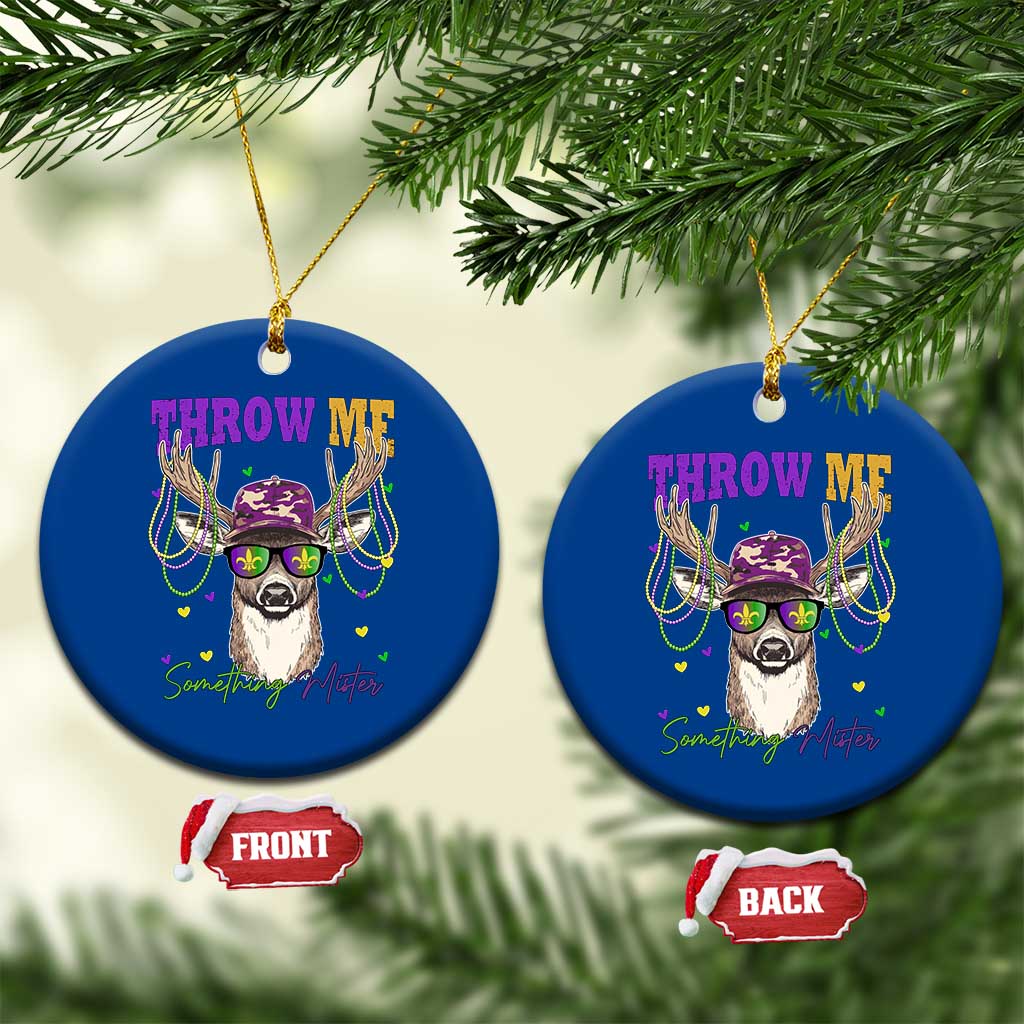 Funny Mardi Gras Mississippi Deer Ceramic Ornament Throw Me Something Mister Beads TS11 1pc Blue Print Your Wear