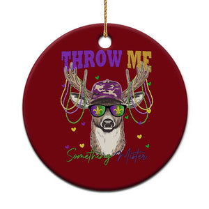 Funny Mardi Gras Mississippi Deer Ceramic Ornament Throw Me Something Mister Beads TS11 1pc Red Print Your Wear