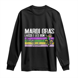 Funny Mardi Gras Laissez Les Bon Temps Rouler Long Sleeve Shirt Fleur De Lis Glitter Print TS11 Black Print Your Wear