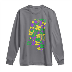 Funny Mardi Gras Mississippi Map Coquette Bow Long Sleeve Shirt TS11 Charcoal Print Your Wear