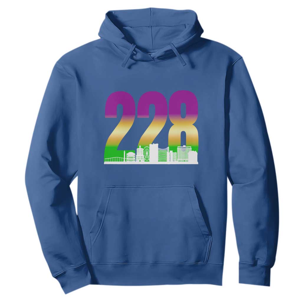 Funny Mardi Gras In Biloxi Mississippi Hoodie 228 Skyline Area Code TS11 Royal Blue Print Your Wear