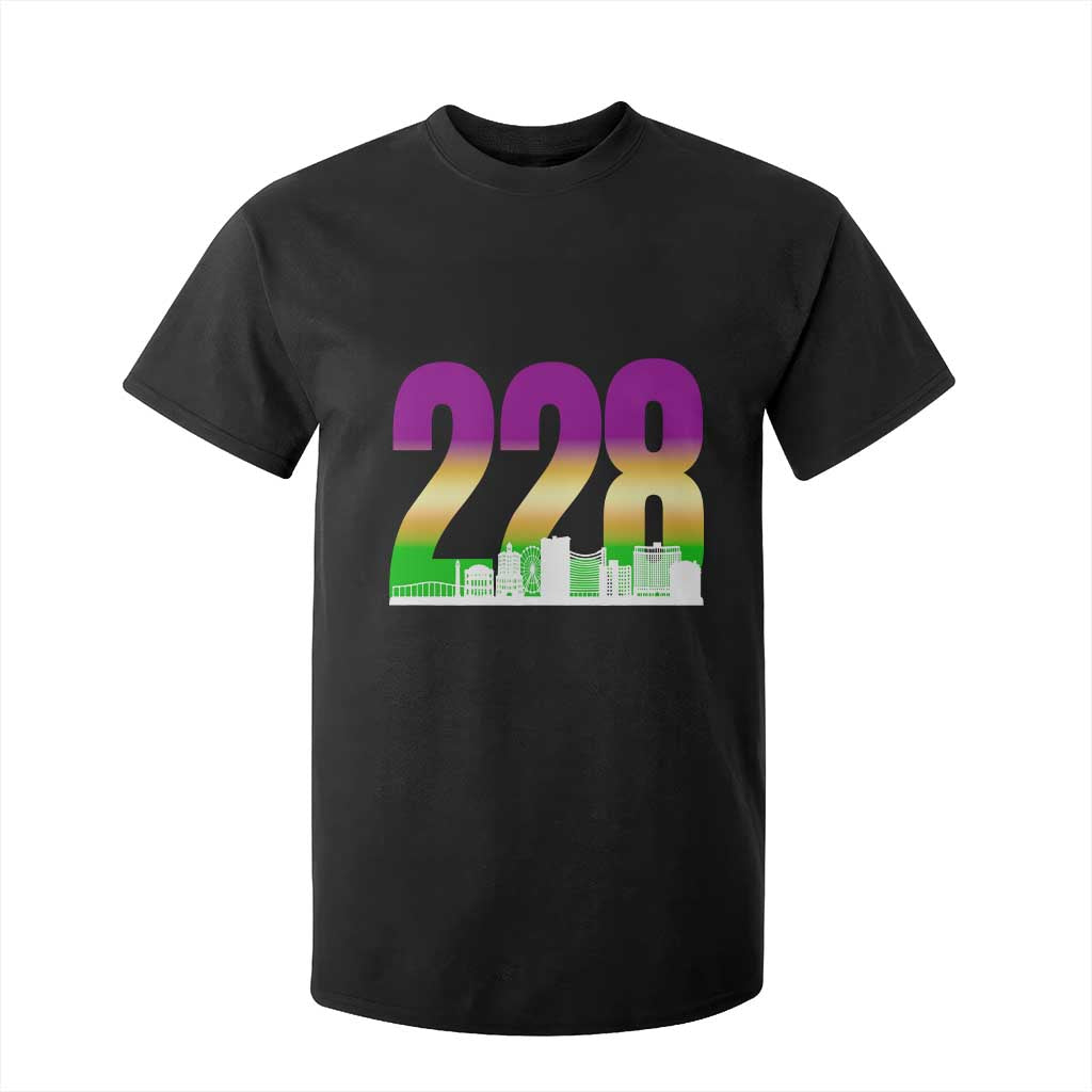 Funny Mardi Gras In Biloxi Mississippi T Shirt For Kid 228 Skyline Area Code TS11 Black Print Your Wear