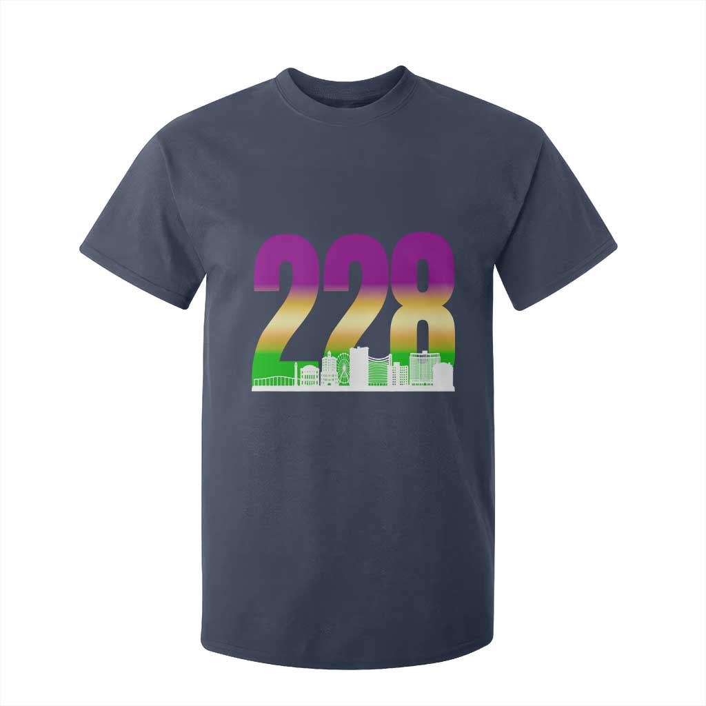 Funny Mardi Gras In Biloxi Mississippi T Shirt For Kid 228 Skyline Area Code TS11 Navy Print Your Wear