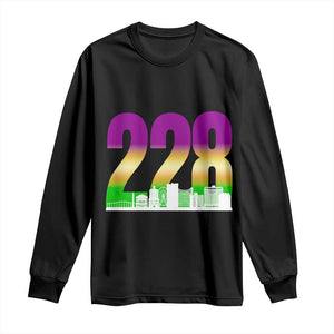 Funny Mardi Gras In Biloxi Mississippi Long Sleeve Shirt 228 Skyline Area Code TS11 Black Print Your Wear