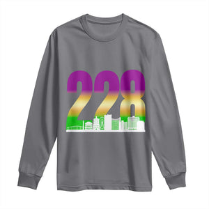 Funny Mardi Gras In Biloxi Mississippi Long Sleeve Shirt 228 Skyline Area Code TS11 Charcoal Print Your Wear