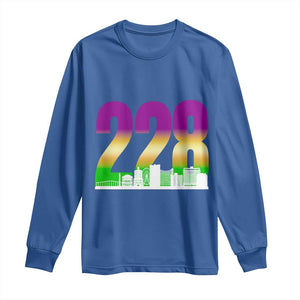 Funny Mardi Gras In Biloxi Mississippi Long Sleeve Shirt 228 Skyline Area Code TS11 Royal Blue Print Your Wear