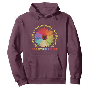 Not My President Not My Voice Not My Values Not My Beliefs Hoodie Multicolored Flowers TS11 Maroon Print Your Wear