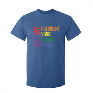 Not My President Not My Voice Not My Values Not My Beliefs T Shirt For Kid Vintage Rainbow Text TS11 Royal Blue Print Your Wear