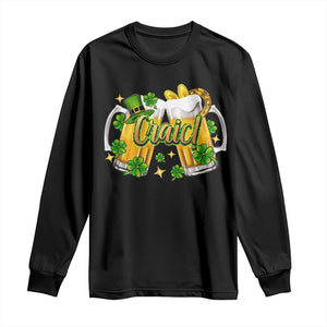 Funny St Patrick's Day Irish Beer Drinking Craic Long Sleeve Shirt TS11 Black Print Your Wear