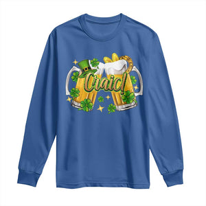 Funny St Patrick's Day Irish Beer Drinking Craic Long Sleeve Shirt TS11 Royal Blue Print Your Wear