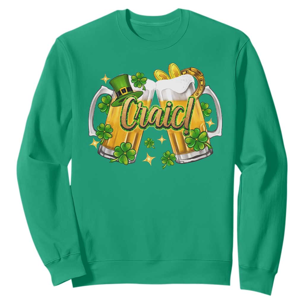 Funny St Patrick's Day Irish Beer Drinking Craic Sweatshirt TS11 Irish Green Print Your Wear