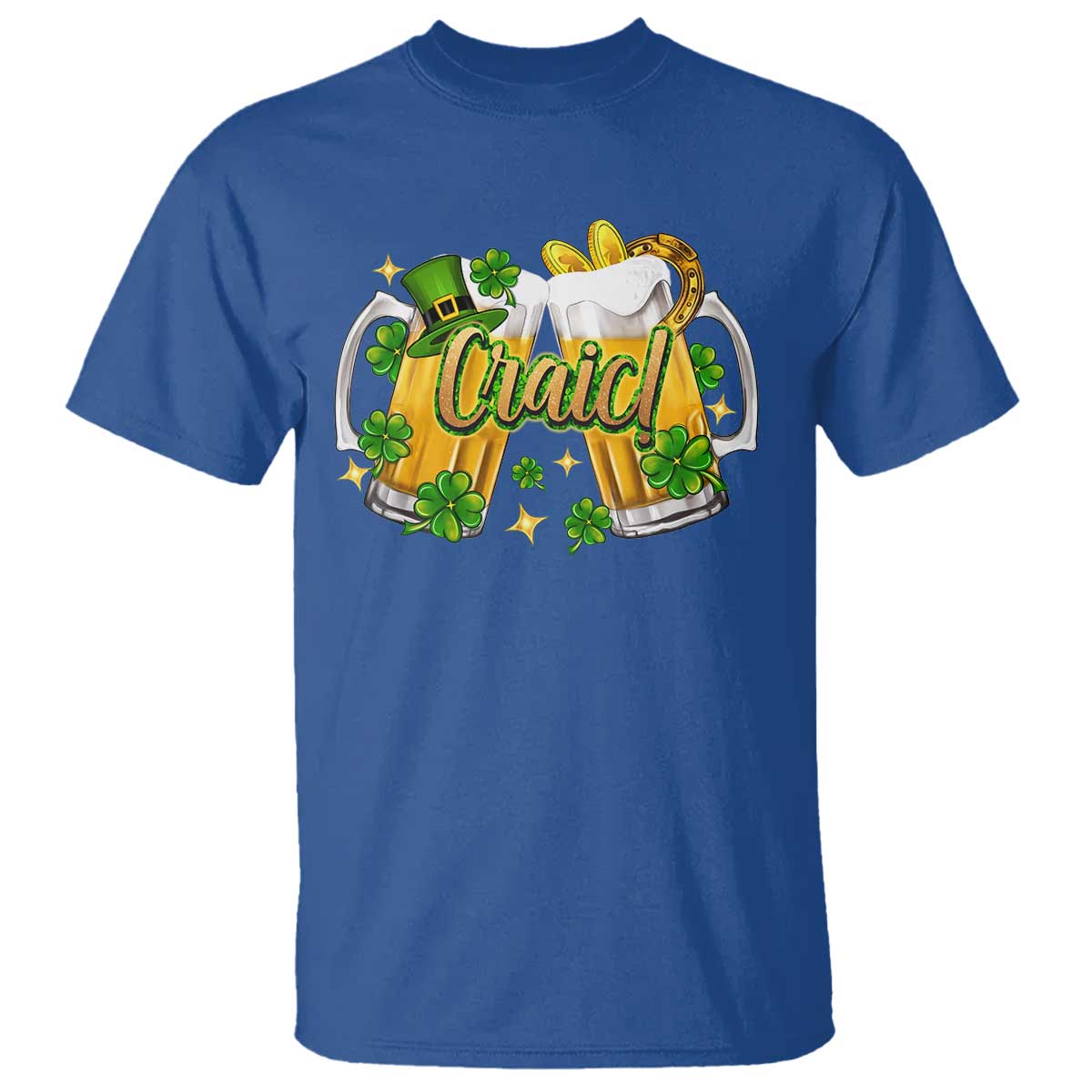 Funny St Patrick's Day Irish Beer Drinking Craic T Shirt TS11 Royal Blue Print Your Wear