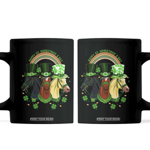 Funny St Patrick's Day Horse Coffee Mug Happy St Horsetrick's Day Shamrock TS11 Black Print Your Wear