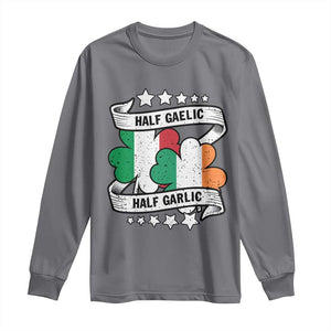 Funny Half Gaelic Half Garlic Long Sleeve Shirt Irish Italian St. Patrick's Day TS11 Charcoal Print Your Wear