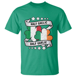 Funny Half Gaelic Half Garlic T Shirt Irish Italian St. Patrick's Day TS11 Irish Green Print Your Wear