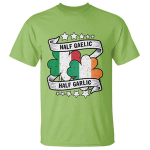 Funny Half Gaelic Half Garlic T Shirt Irish Italian St. Patrick's Day TS11 Lime Print Your Wear