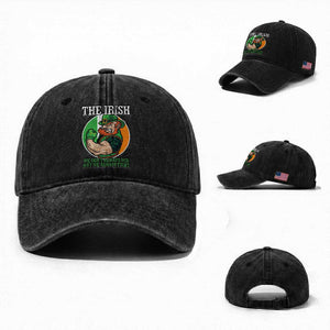 Funny The Irish We Don't Always Win But We Always Fight Washed Cotton Baseball Cap TS11 Washed Cap Universal Fit Black Print Your Wear