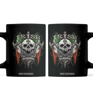 Funny Irish Warrior Coffee Mug Vintage Skull Celtic Cross Ireland Flag TS11 Black Print Your Wear
