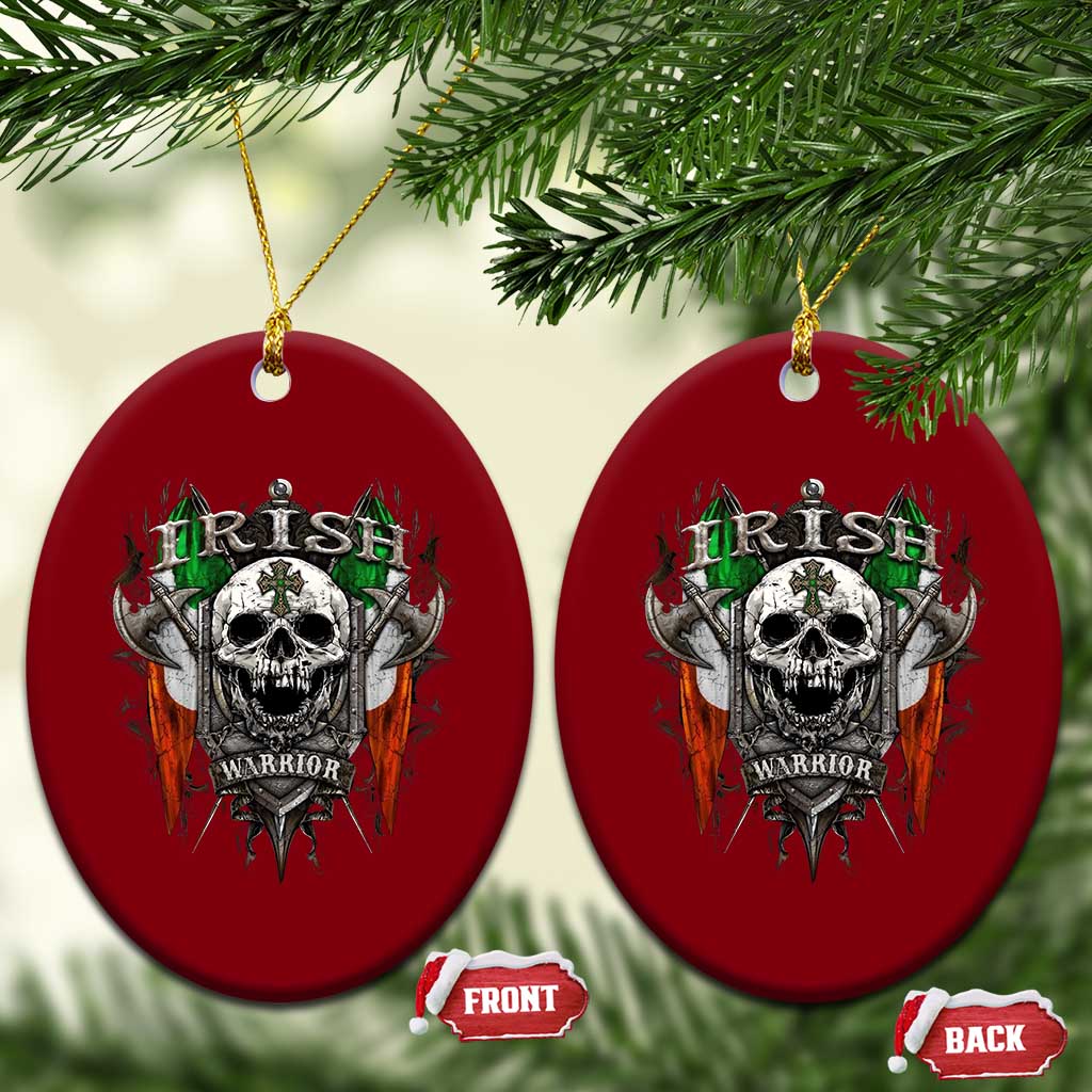 Funny Irish Warrior Ceramic Ornament Vintage Skull Celtic Cross Ireland Flag TS11 Print Your Wear