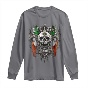 Funny Irish Warrior Long Sleeve Shirt Vintage Skull Celtic Cross Ireland Flag TS11 Charcoal Print Your Wear