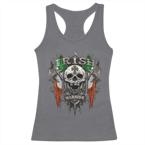 Funny Irish Warrior Racerback Tank Top Vintage Skull Celtic Cross Ireland Flag TS11 Charcoal Print Your Wear